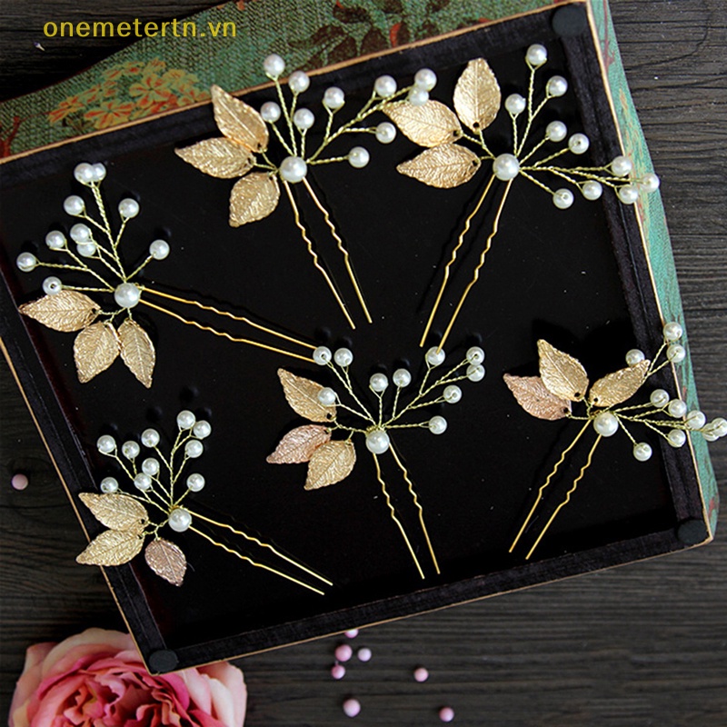 1 Kẹp Tóc Hình Chiếc Lá Đính Ngọc Trai Nhân Tạo Thời Trang Dành Cho Nữ