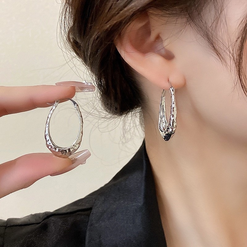 Khuyên Tai Bạc Thiết Kế Cao Cấp Cá Tính Phong Cách retro Cho Nữ