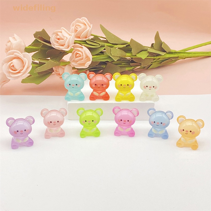 Bộ 5 Phụ Kiện Trang Trí Nghệ Thuật Hình Gấu Koala Bằng Resin Màu Dạ Quang DIY