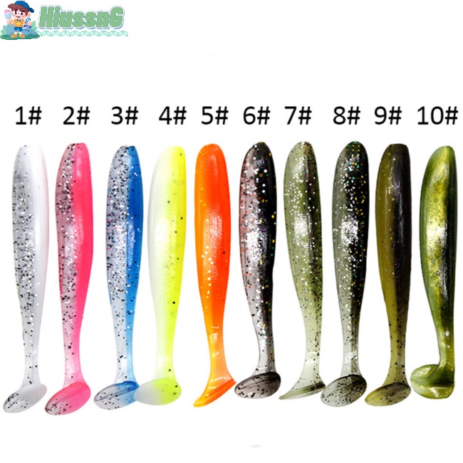 Bộ 10 Mồi Câu Cá Nhân Tạo Bằng Silicon Mềm Nhiều Màu Sắc