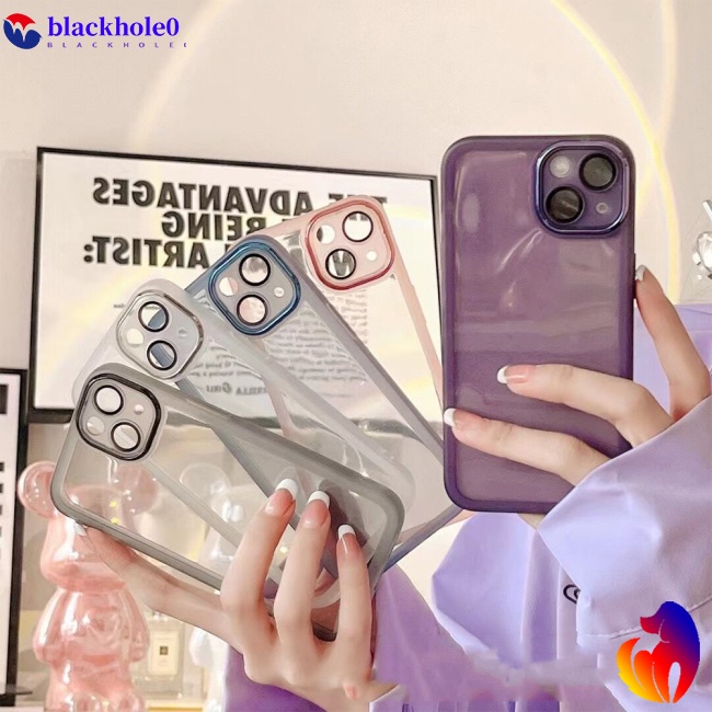 Ốp Điện Thoại Trong Suốt Chống Sốc Có Vòng Nhẫn Bảo Vệ Ống Kính Máy Ảnh Cho Iphone