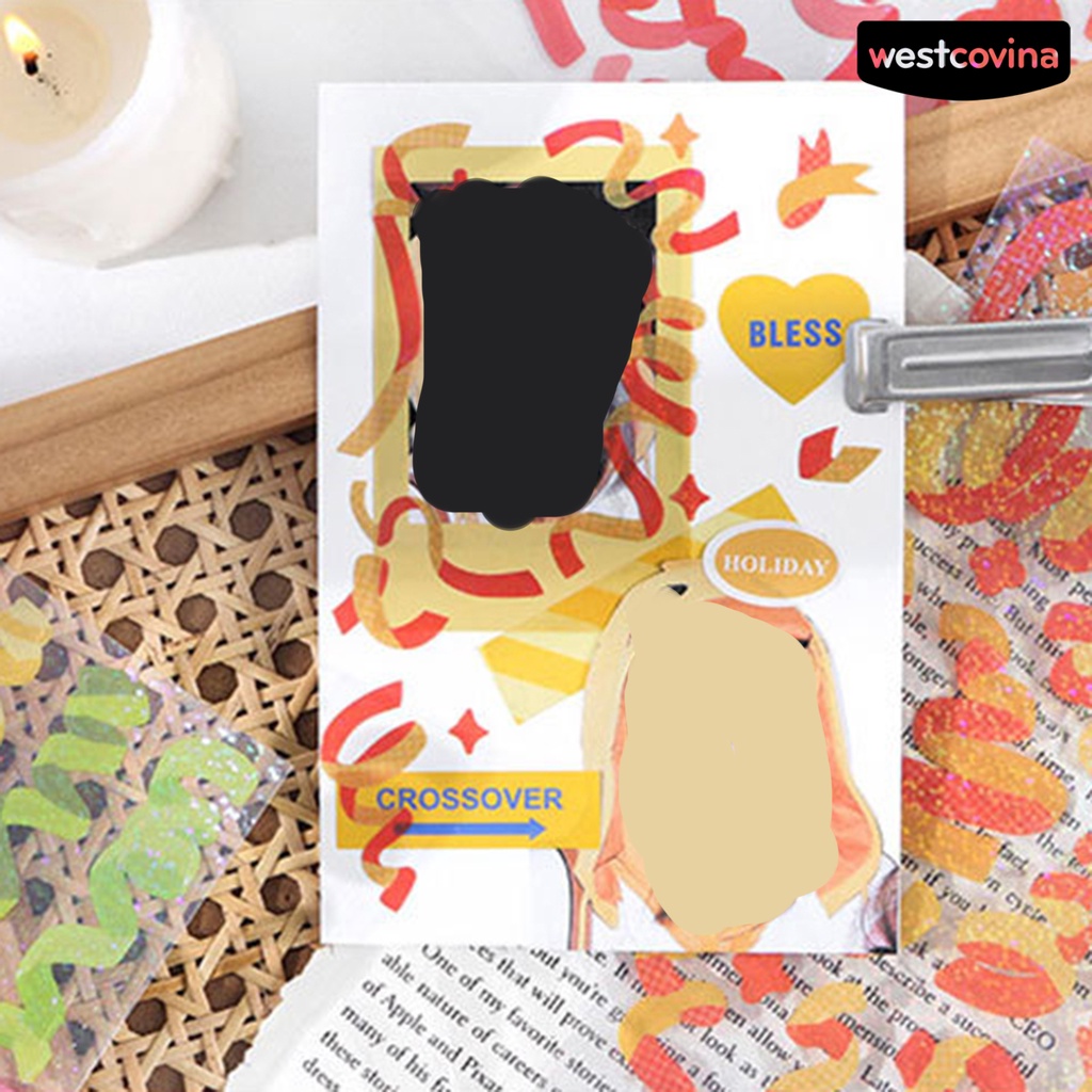 [COD]♪1 Tờ Miếng Dán Tự Dính Bằng PVC Họa Tiết Lấp Lánh Chống Thấm Nước Trang Trí Văn Phòng / Trường Học