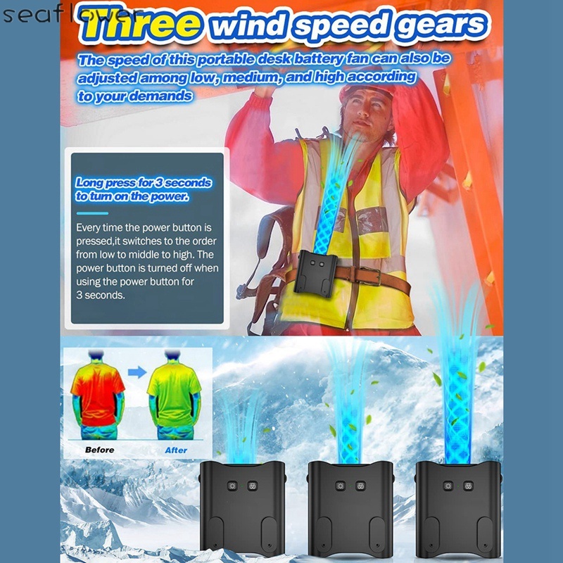 Quạt Làm Mát Cầm Tay 24H 12000MAH Dạng Kẹp Tiện Dụng