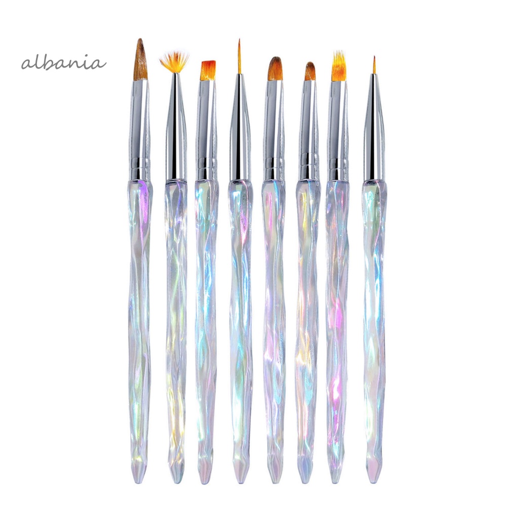 Set 8 Cọ Vẽ Móng Tay Chuyên Nghiệp Màu Sắc Tuyến Tính