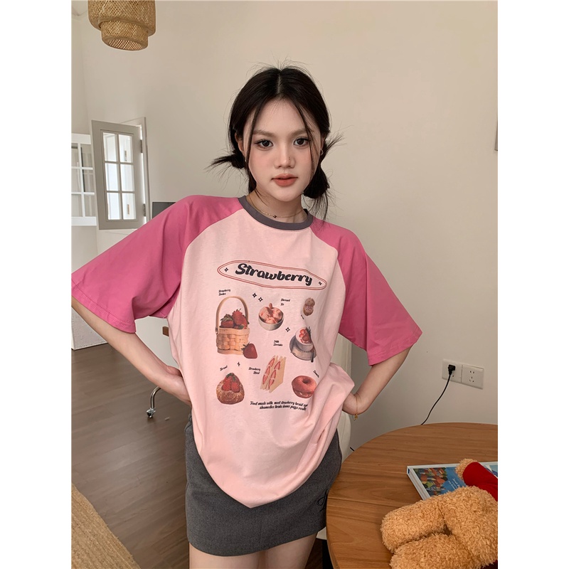 Áo Thun Ngắn Tay In Họa Tiết Thời Trang Mùa Hè