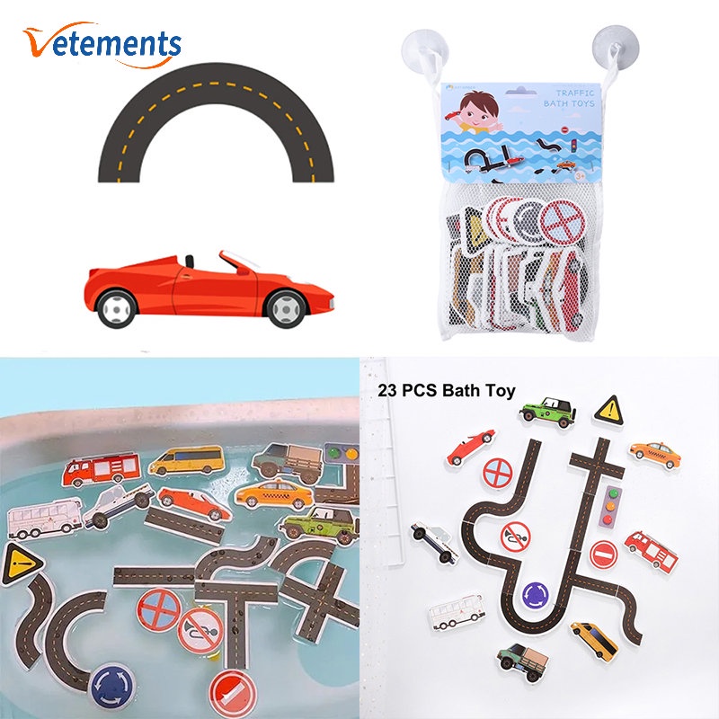 Bộ 23 Món Đồ Chơi Lắp Ráp Đường Ray Xe Hơi / Đường Ray Bằng Xốp EVA Chất Lượng Cao Giáo Dục Sớm Cho Bé