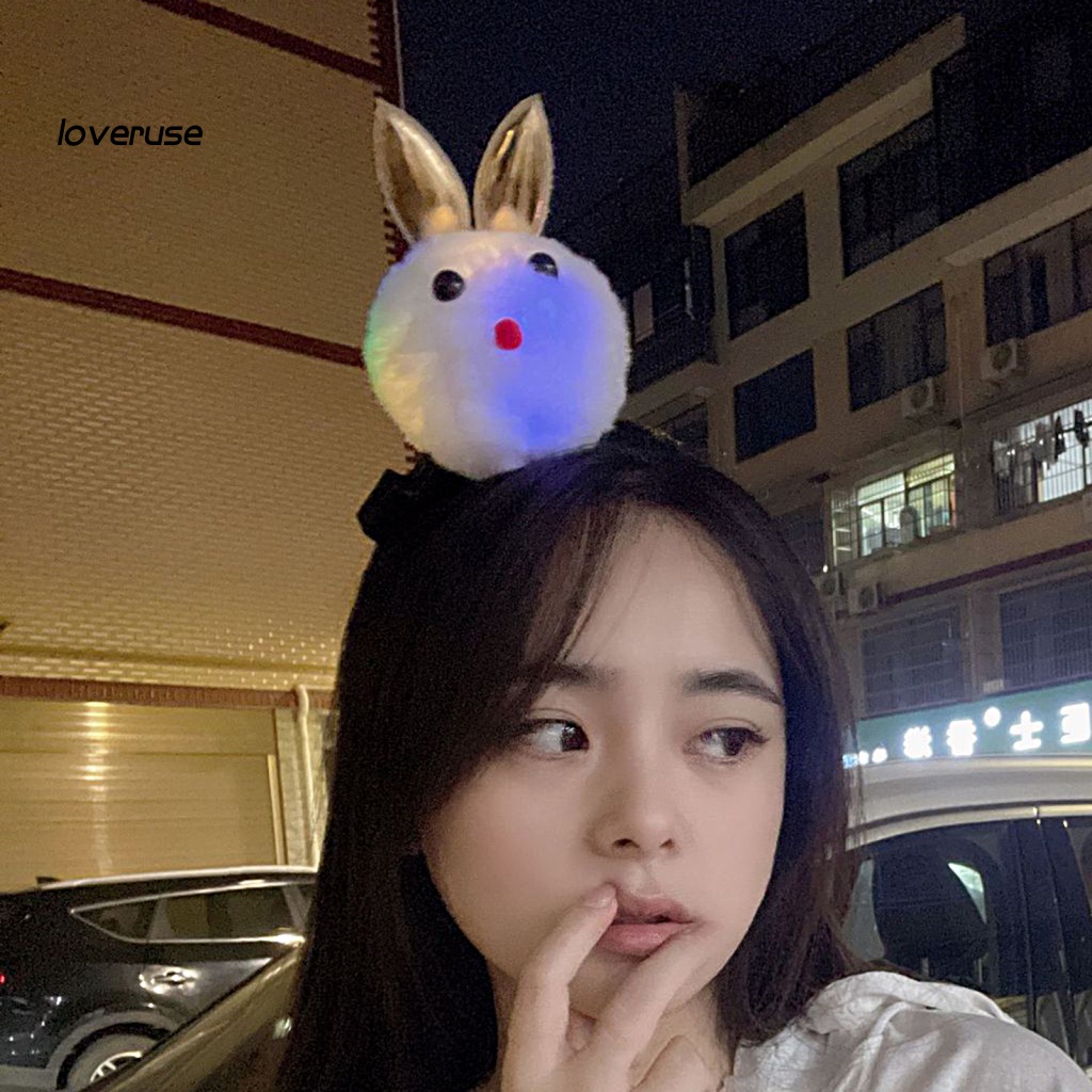 / Lo / Băng Đô Tai Thỏ Phát Sáng Không Phai Màu Đáng Yêu Cho Bữa Tiệc