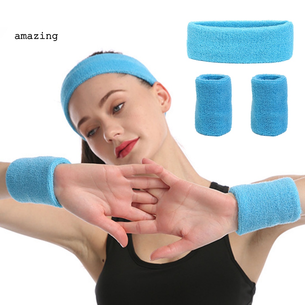 1 Bộ Băng Đô Thể Thao Thấm Hút Mồ Hôi Có Thể Giặt Được