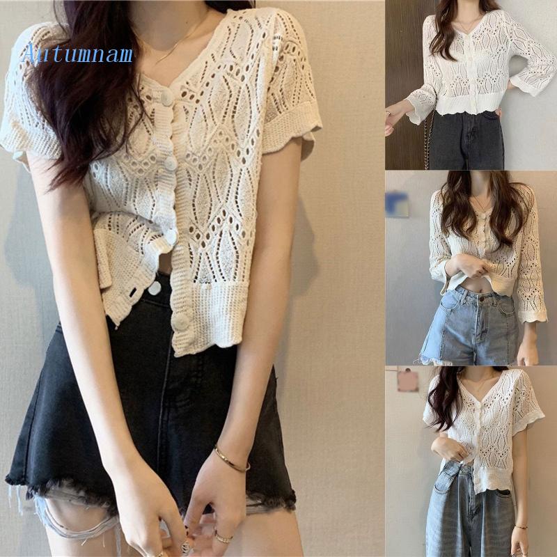 Áo Khoác Cardigan Dệt Kim Tay Loe Dài Họa Tiết Kẻ Sọc Gợn Sóng Thời Trang Cho Nữ