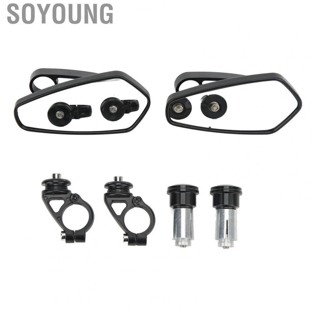 Soyoung Motorcycle Rear View Mirror  22mm Handle Bar End Mirrors Adjustable Angle Black Housing Shockproof  for MT03 MT07 FZ07 MT09