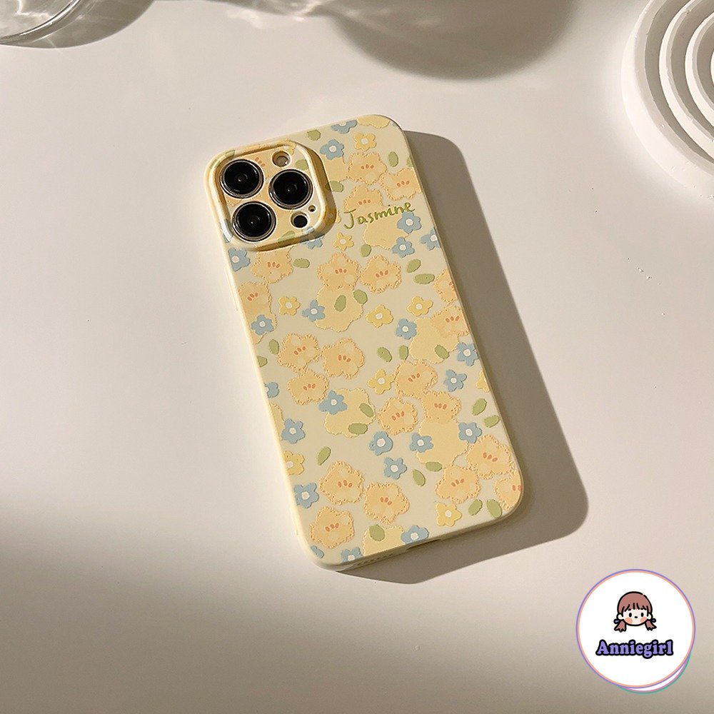 Ốp Điện Thoại TPU Mềm Họa Tiết Hoa Màu Vàng Nhạt Cho IPhone 11 14 Pro Max 13 Pro Max 12 IPhone X XS XS Max XR 7 8 Plus