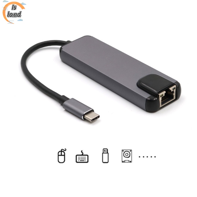 Bộ Chia 3 Cổng Usb 3.0 Type c Sang Rj45 HD-MI Chuyên Dụng Chất Lượng Cao