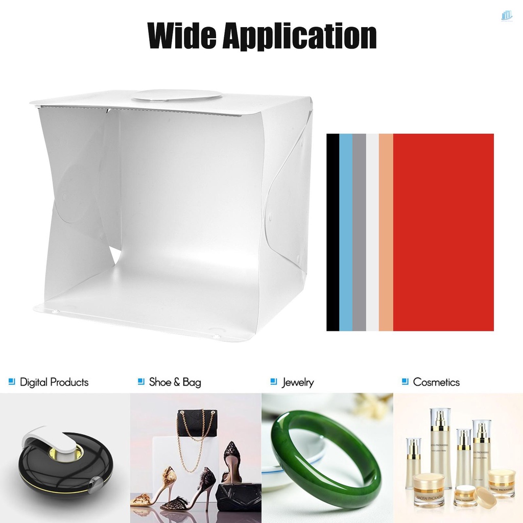 Hộp Đèn Chụp Ảnh Mini Andoer 40cm / 15.7inch 10W 5500K Với 6 Màu Có Kẹp Gắn Điện Thoại / Máy Tính Để Bàn