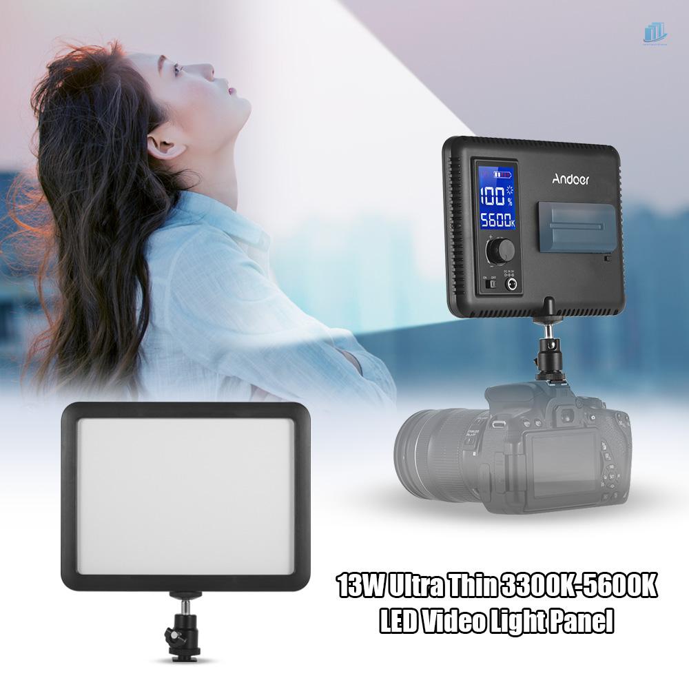 Bảng Đèn LED Andoer WY-160C 3300K-5600K Có Thể Điều Chỉnh Nhiệt Độ Kèm Màn Hình LCD Cho Máy Quay DSLR