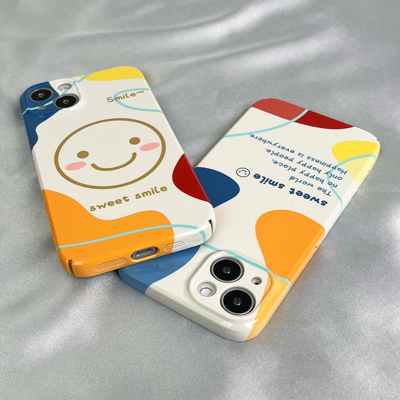 Ốp Điện Thoại Cứng Hình Mặt Cười Cho Iphone12 / smile7 13 / 8 / 11 14pro xs 6HTZ