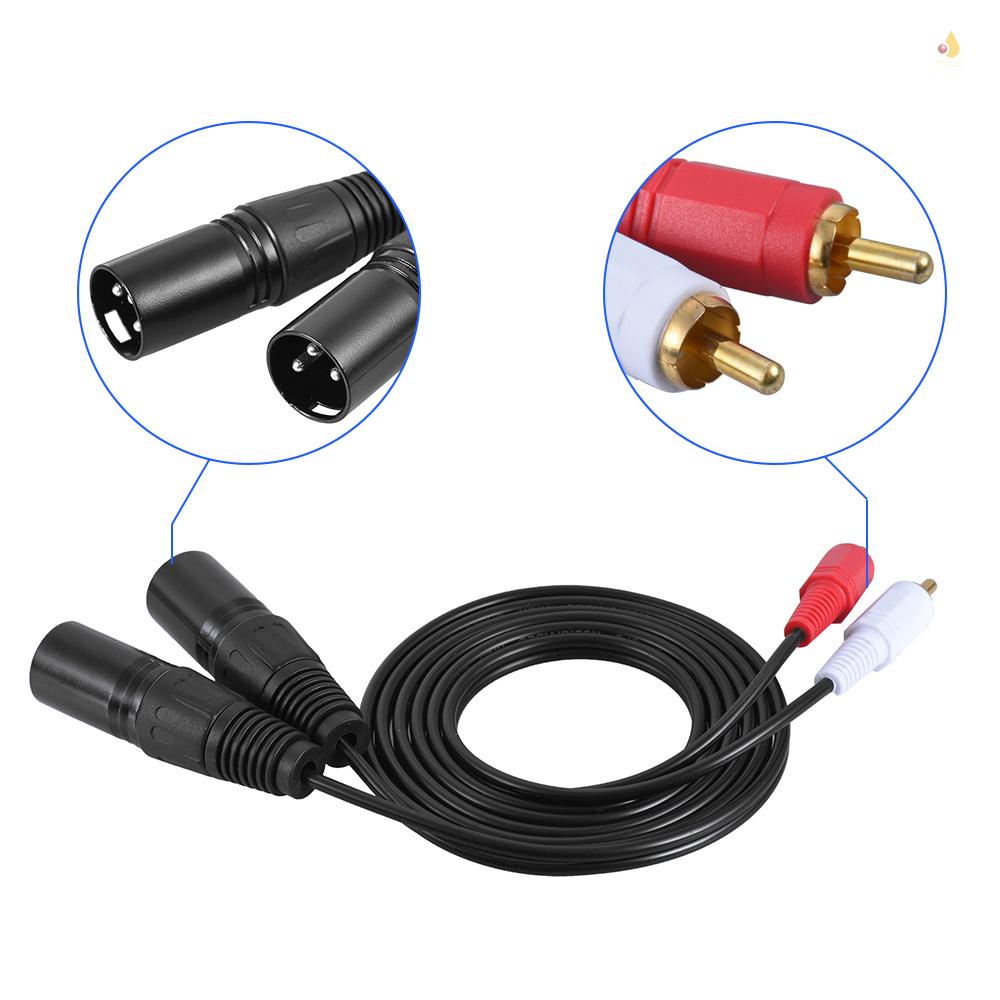 Dây Cáp Âm Thanh 1.5m / 5ft XLR Kép Sang RCA Cho Máy Khuếch Đại Âm Thanh Mxing