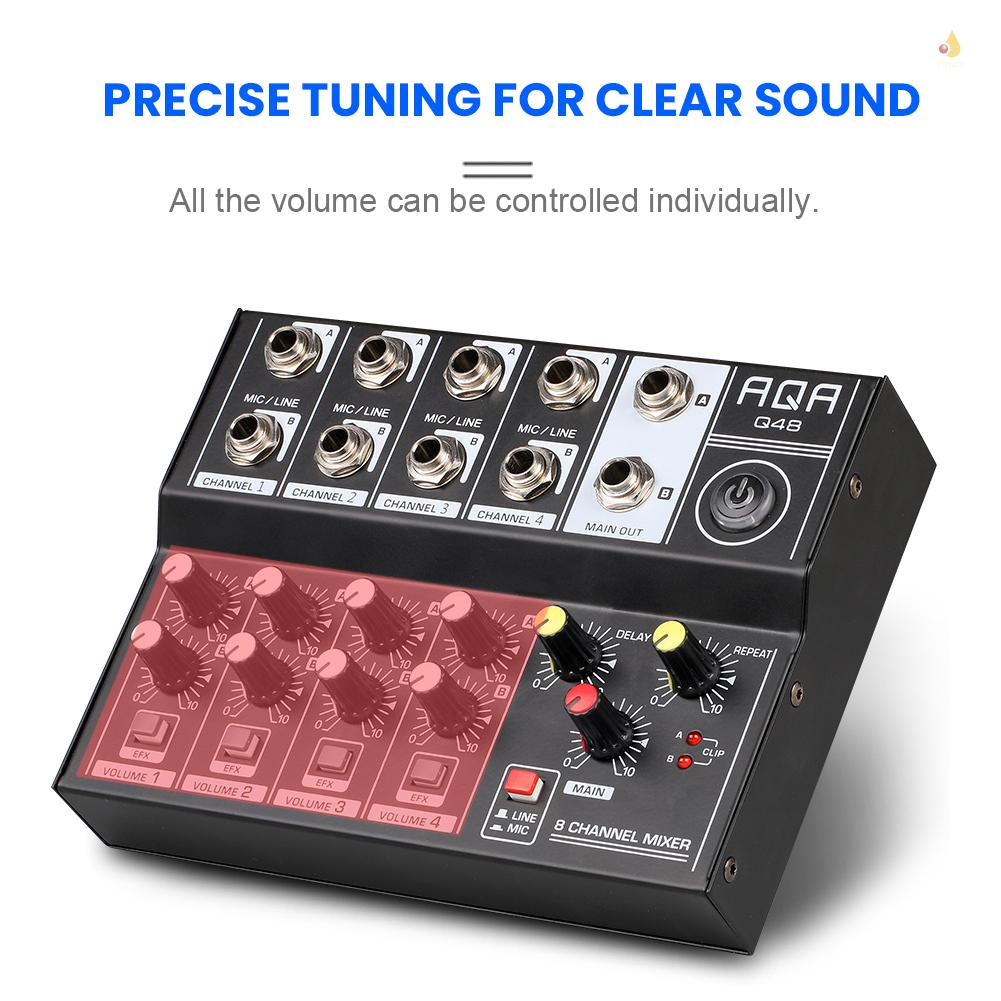 Dụng Cụ Trộn Âm Thanh Hai Đầu Đa Năng 8 Kênh USB