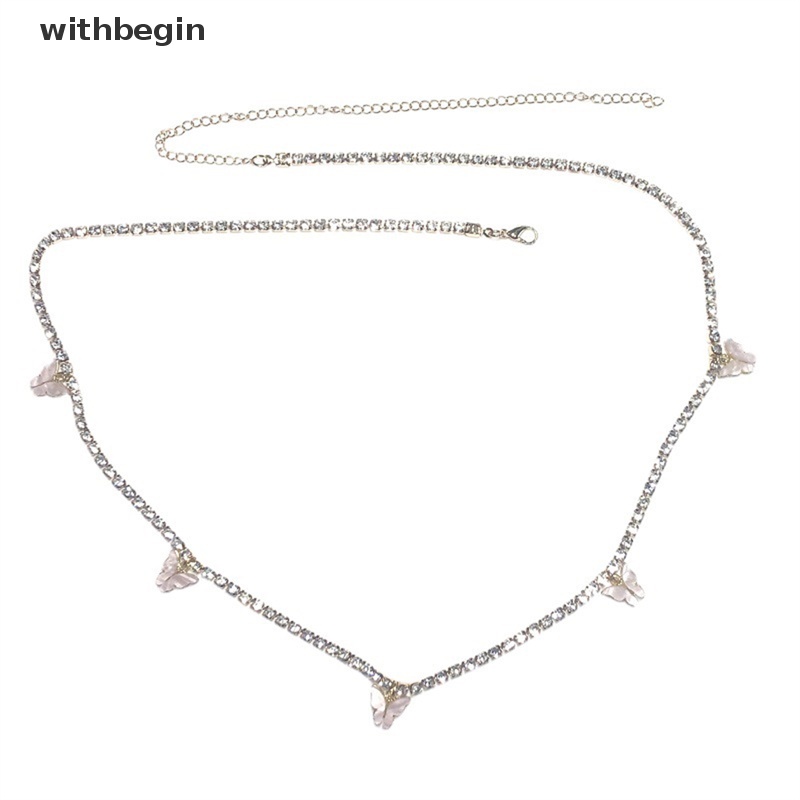 Dây Xích Đeo Hông Đính Đá Hình Bướm Cho Nữ