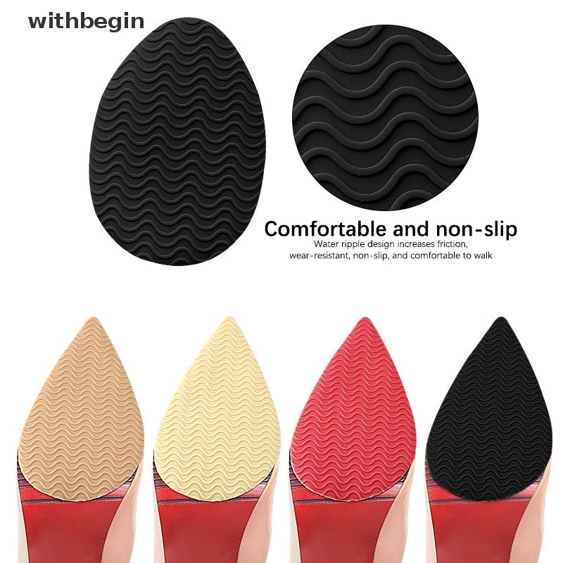 1 Cặp Miếng Lót Đế Giày Cao Gót Bằng Cao Su Chống Trượt Chống Mòn