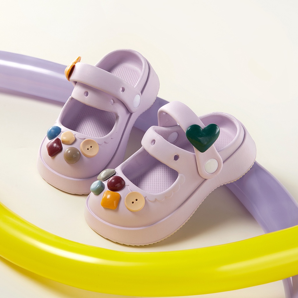 Cheerful Mario CROCS Xăng đan Đế Mềm Chống Trượt Phong Cách Công Chúa Mario Dễ Thương Dành Cho Bé Gái Mới