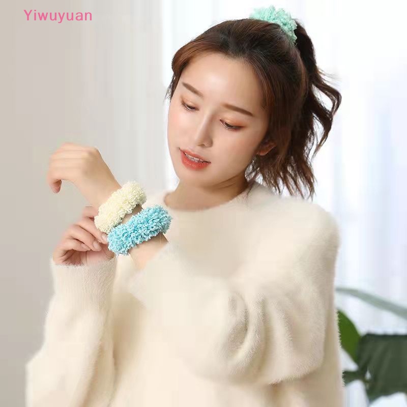 1 Dây Cột Tóc Đuôi Ngựa Bằng Vải Nhung Màu Trơn Phát Sáng Trong Bóng Tối Mới