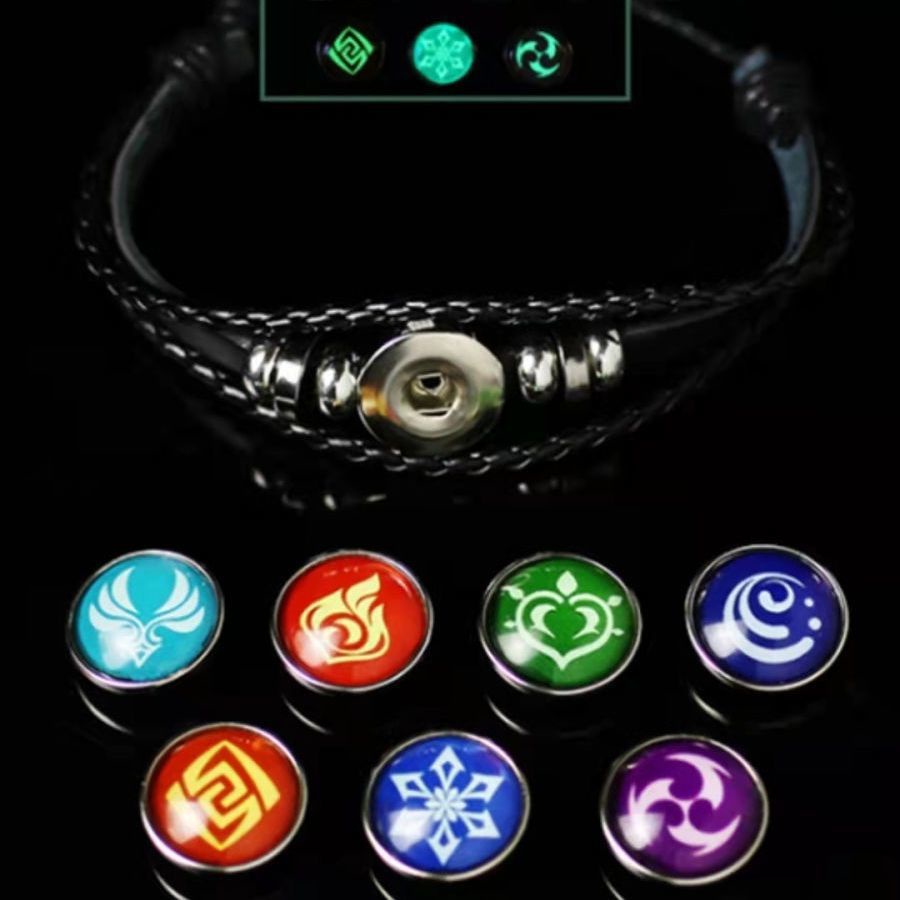 Anime game Genshin Impact  Eye Of God Bracelet Luminous Version Pendant Two-Dimensional Trendy Men Women Gifts