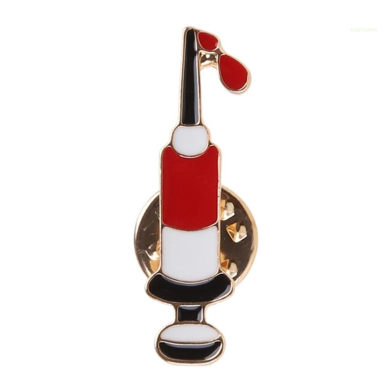 Ghim Cài Áo Bằng Hợp Kim Kẽm Tráng Men Đính Đá Zircon Đỏ Thời Trang Cho Bác Sĩ