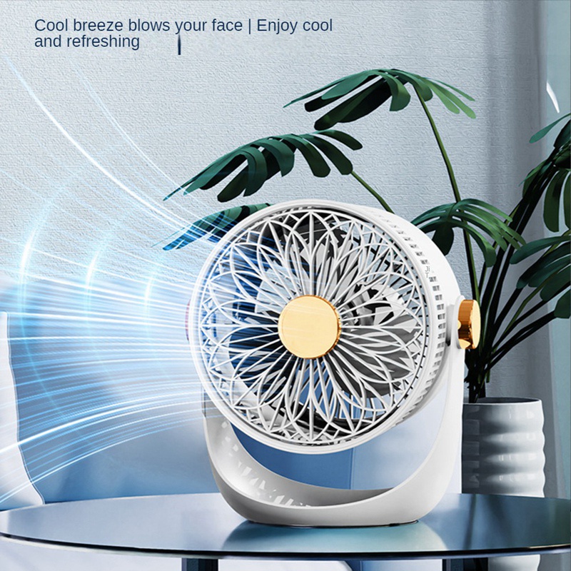 Quạt Làm Mát Điện Tử Để Bàn 2400MAh Sạc Cổng USB Có Thể Sạc Lại
