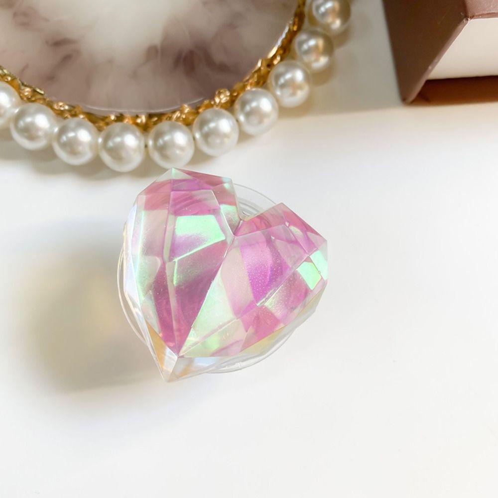 Giá Đỡ Điện Thoại Họa Tiết Trái Tim Hình Học 3d Màu Laser Chống Rơi Có Thể Gập Lại Tiện Dụng