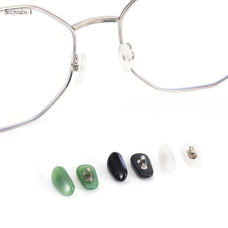 1 Cặp Đệm Mũi Mắt Kính Gắn Ốc Vít Chống Trượt Mềm Mại Thoải Mái