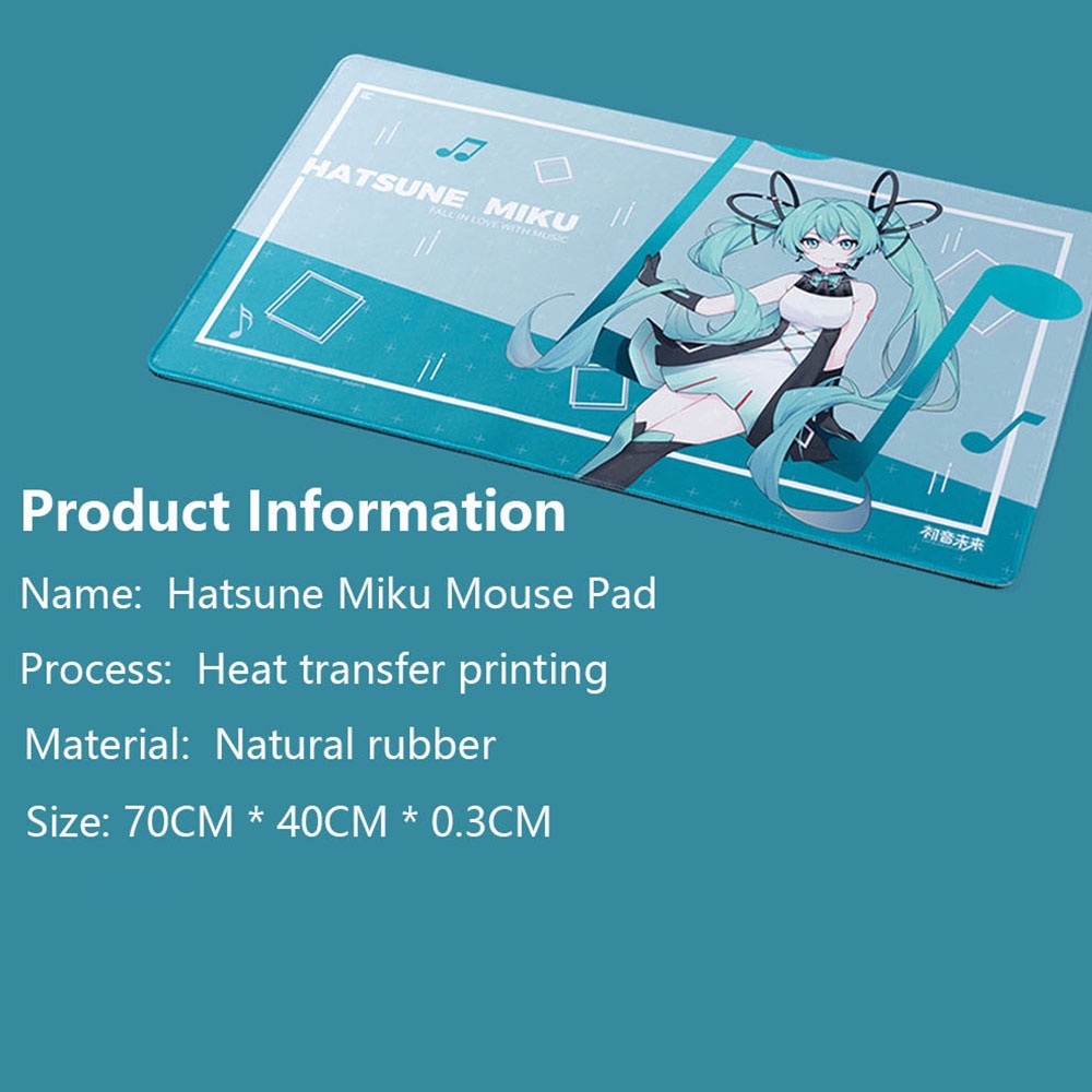 Tấm Lót Chuột Và Bàn Phím Máy Tính Chống Thấm Nước Hình Hatsune Miku