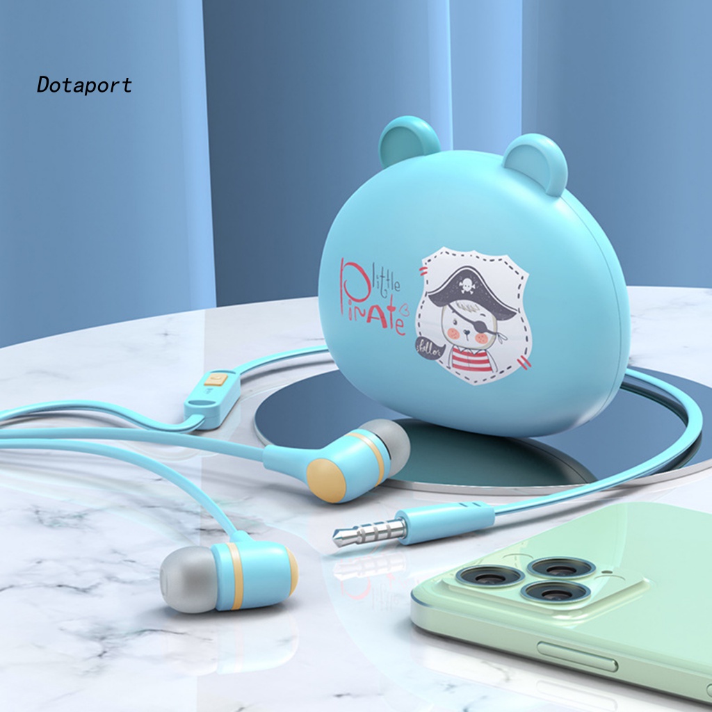 Tai Nghe Nhét Tai KDDT- Giắc Cắm 3.5mm Âm Thanh HiFi Có Hộp Đựng Họa Tiết Hoạt Hình Cho Điện Thoại Thông Minh
