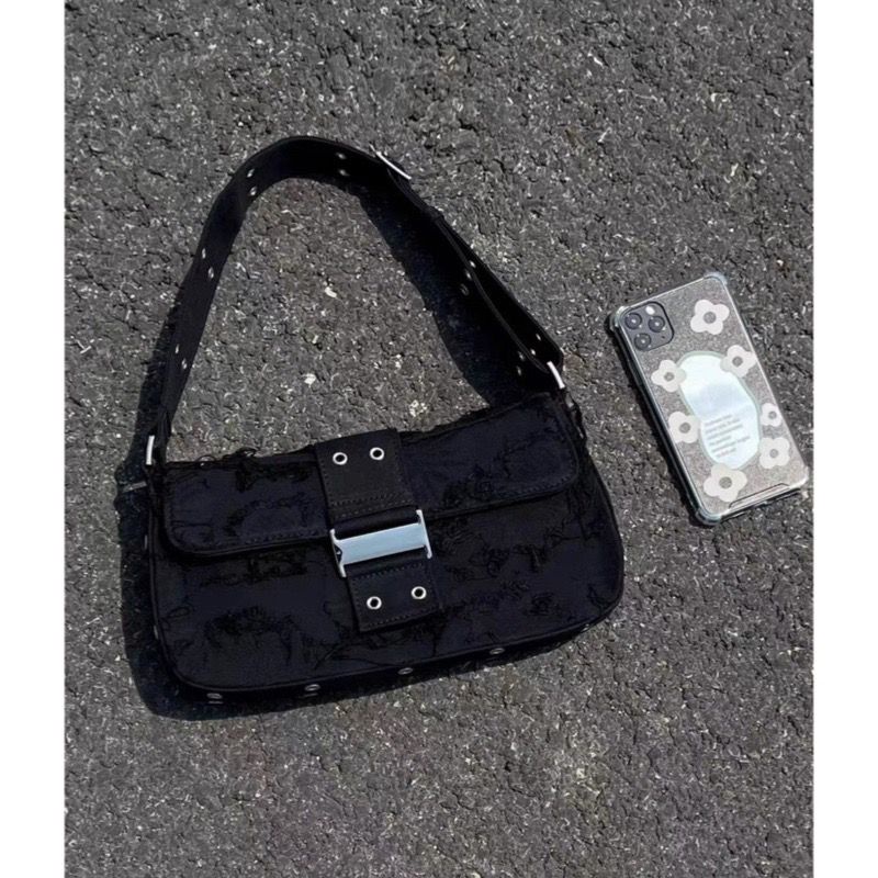 Niche Túi Xách Đeo Dưới Cánh Tay Phối Tua Rua Phong Cách Sa Phong Cách Retro Cá Tính Dành Cho Nữ