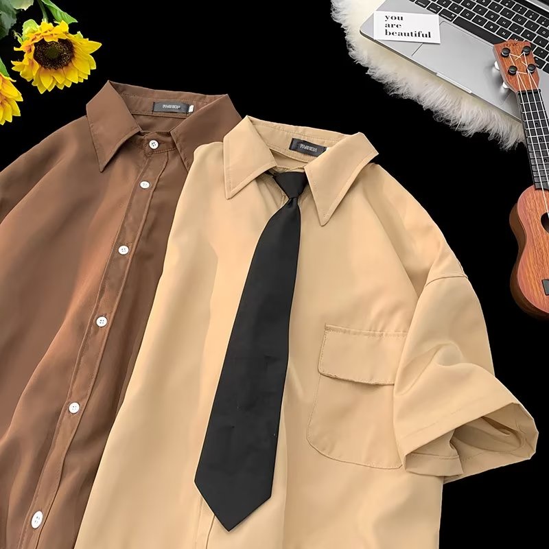 Áo Sơ Mi Tay Dài Dáng Rộng Màu Trơn Phong Cách Hàn Quốc Thời Trang Mùa Thu Hàng Mới Dành Cho Bạn Nữ