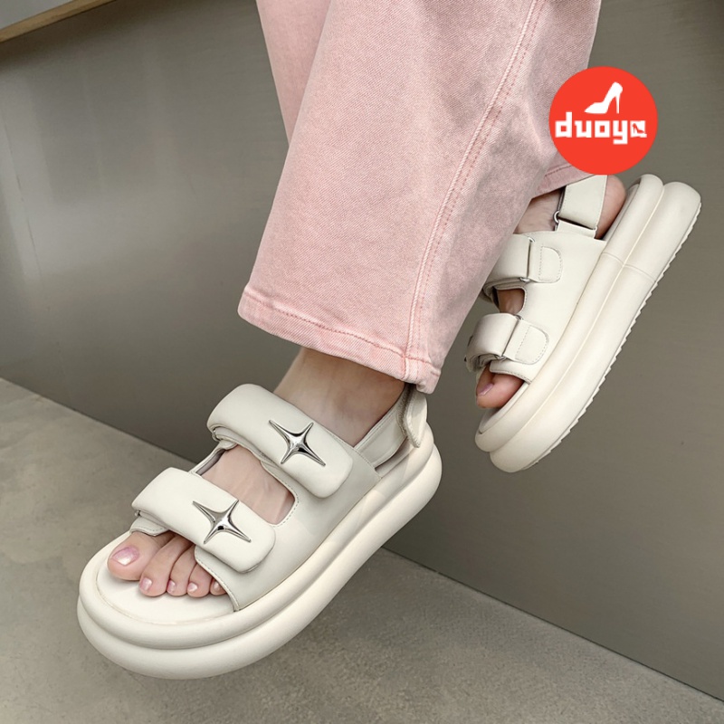 Tóc Thẳng Của Nhà Máy Duoya ~ [Hàng Có Sẵn] [Hàng Có Sẵn] [Hàng Có Sẵn] Đá Theo Dõ●Giày Sandal Đế Dày Tăng Chiều Cao Mùa Hè Cho Nữ Miễn Phí Vận Chuyển