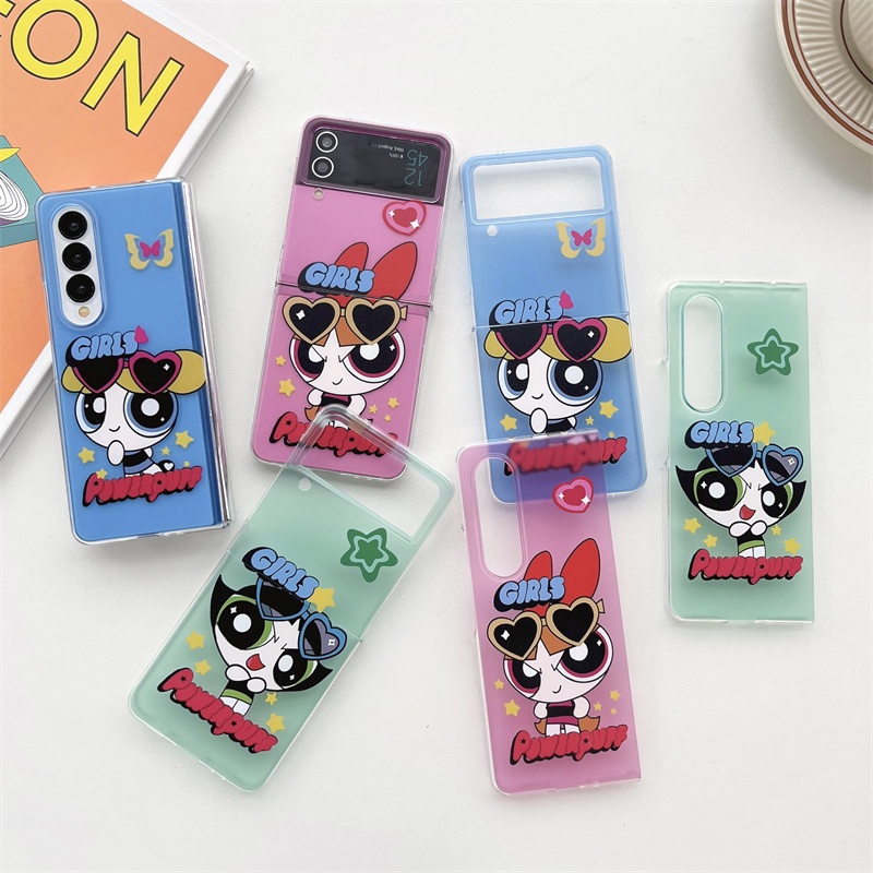 Ốp Điện Thoại Silicon TPU Mềm Trong Suốt Họa Tiết Hoạt Hình Powerpuff Girls Cho Samsung Galaxy Z Fold Flip 4 / 3
