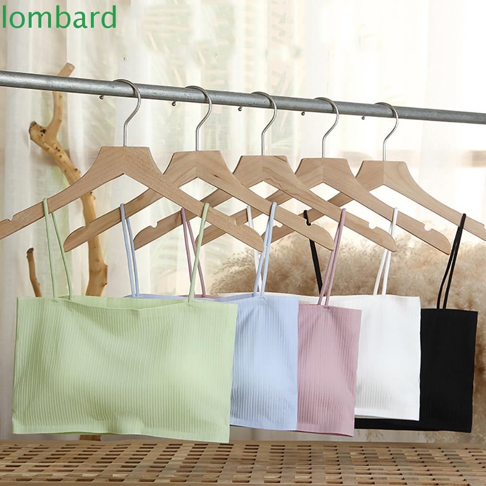 Lombard Áo Ống Quấn Ngực Bằng Lụa Lạnh Siêu Mịn Họa Tiết Kẻ Sọc Màu Sắc Tinh Khiết Có Đệm Ngực