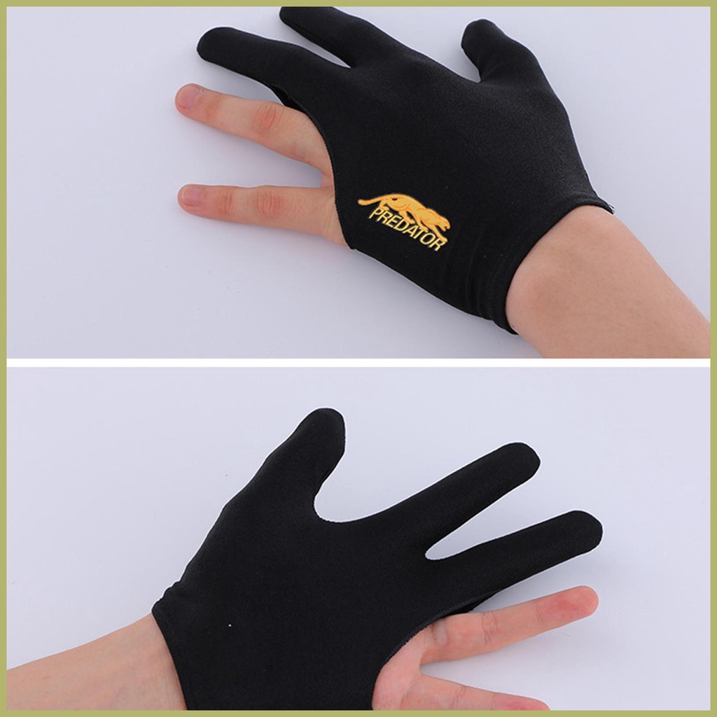 Set 2 Găng Tay Trái / Phải Chơi Bida Ba Ngón Chống Trượt Thoáng Khí Thêu Họa Tiết