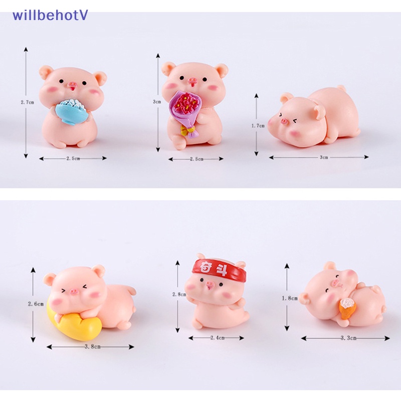 [WillbehotV] Tượng Heo Mini Trang Trí Tiểu Cảnh Nhà Búp Bê