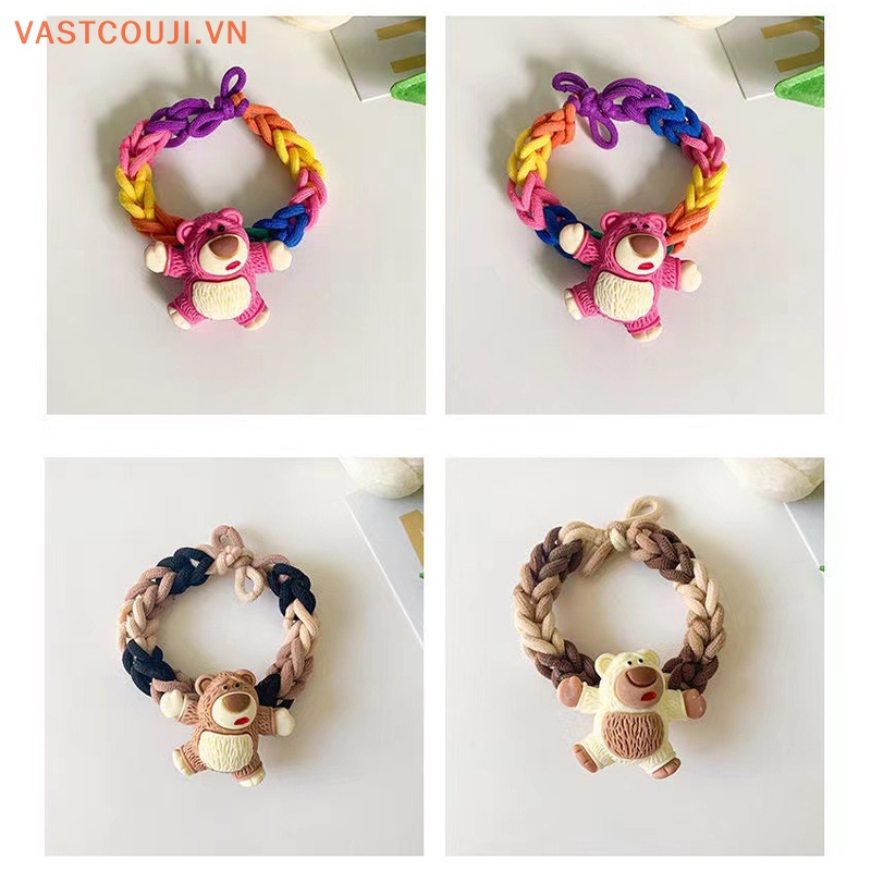 Vòng Tay Dây Cao Su Bện Thủ Công Tự Làm Hình Gấu / Dâu Tây Dễ Thương Cho Cặp Đôi