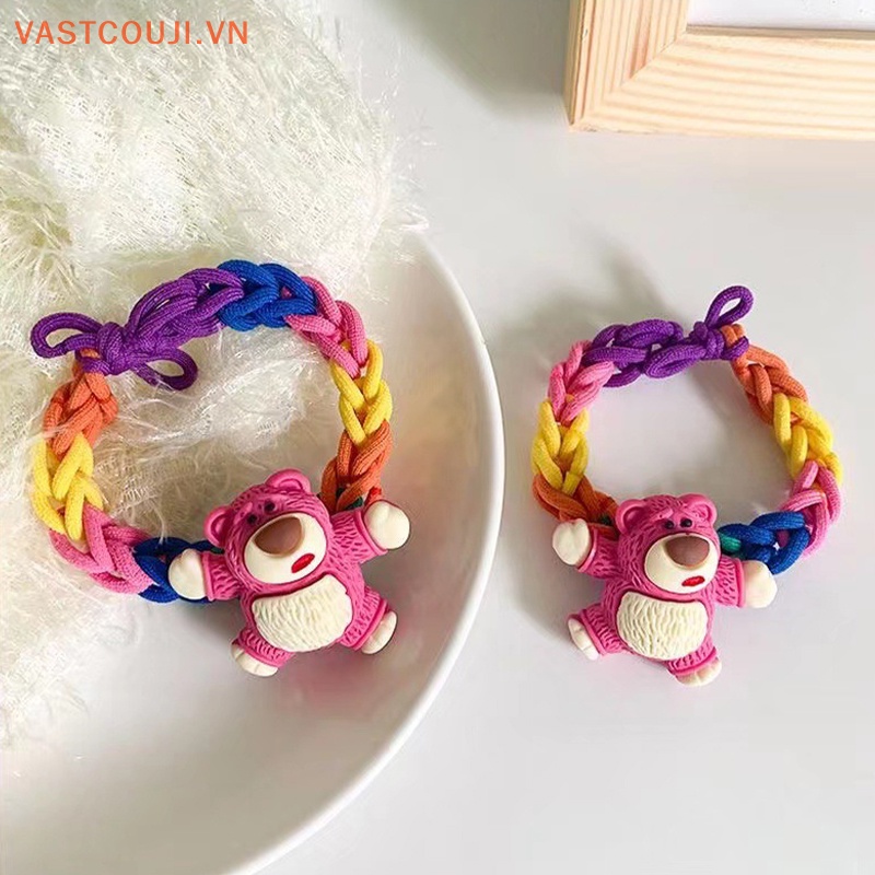 Vòng Tay Dây Cao Su Bện Thủ Công Tự Làm Hình Gấu / Dâu Tây Dễ Thương Cho Cặp Đôi