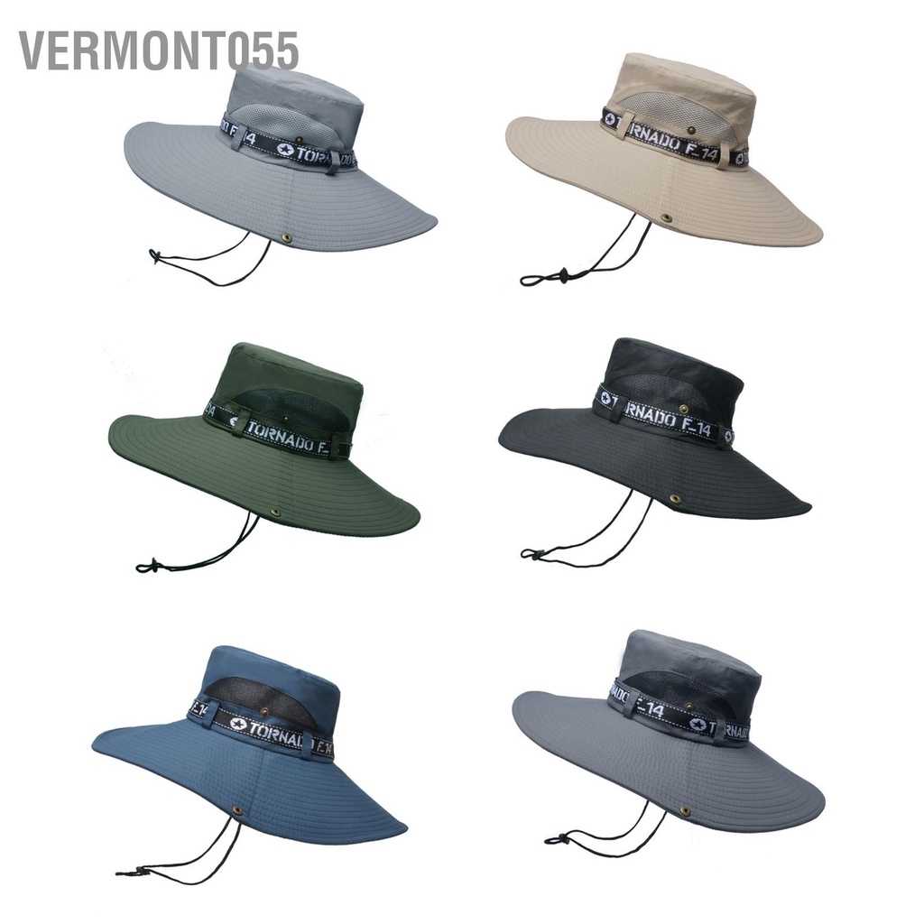 Vermont055 Câu Cá Nón Thoáng Khí Cotton Polyester Vành Lớn Mũ Chống Nắng Cho Nam Mùa Hè Leo Núi