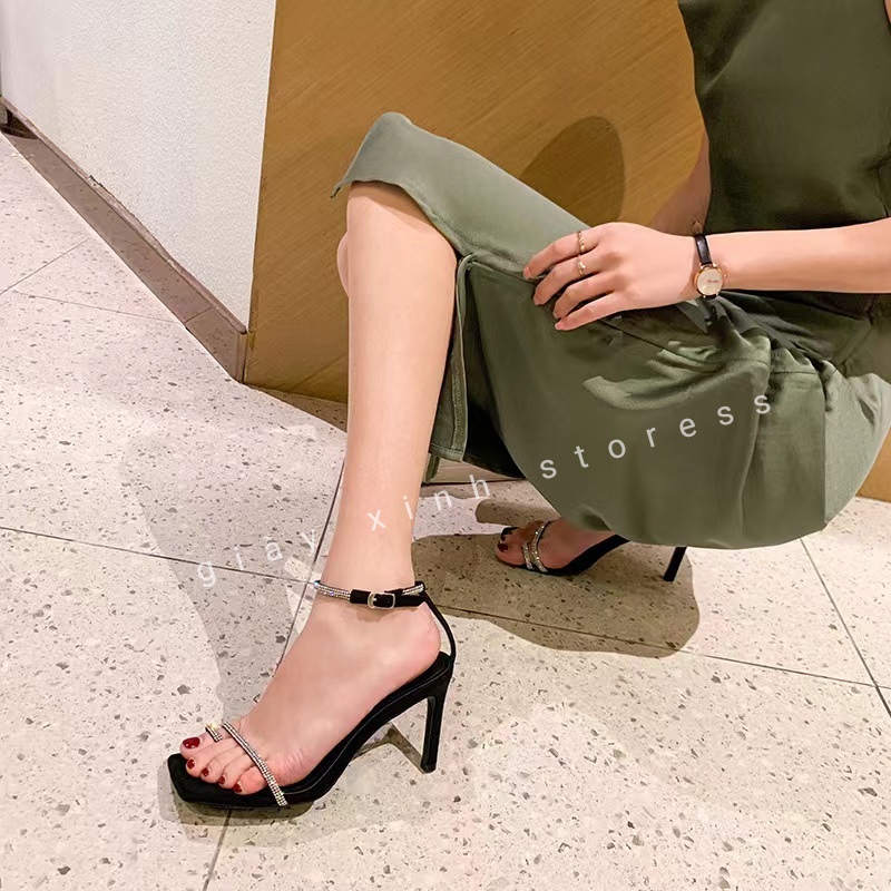 sandanl cao gót đính đá sang trọng dễ đi mã v72