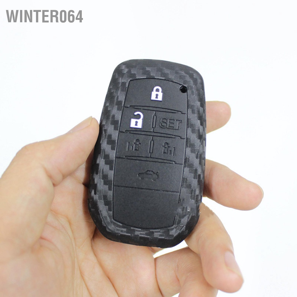 Winter064 Ốp Chìa Khóa Ô Tô Fob Cover Từ Xa Bảo Vệ Lưng Sợi Carbon Phong Cách Phụ Kiện