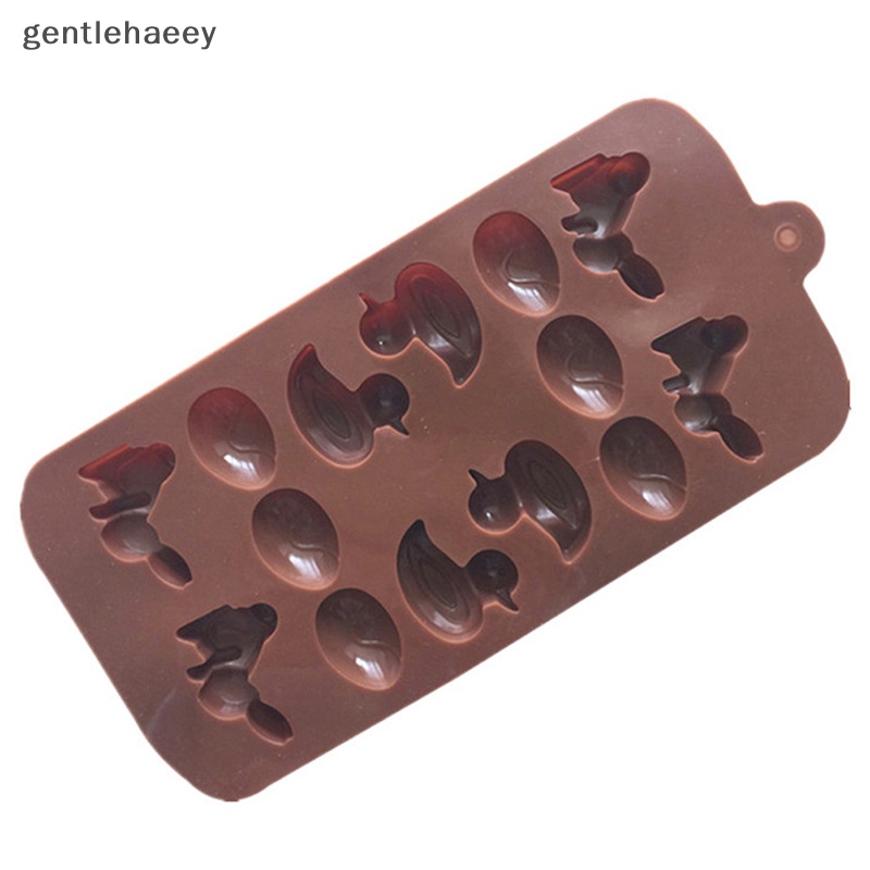 1 Khuôn Làm Bánh 14 Ngăn Hình Thỏ / Vịt Bằng Silicone Diy