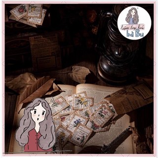 50 pcs stickers tem thư có nhũ cổ điển / vintage DIY [Lời thì thầm của những con tem]