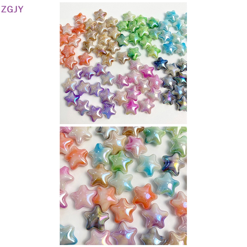 Set 10 Hạt Xỏ Lỗ Hình Ngôi Sao Năm Cánh Bằng Acrylic Dùng Trang Trí DIY Mới