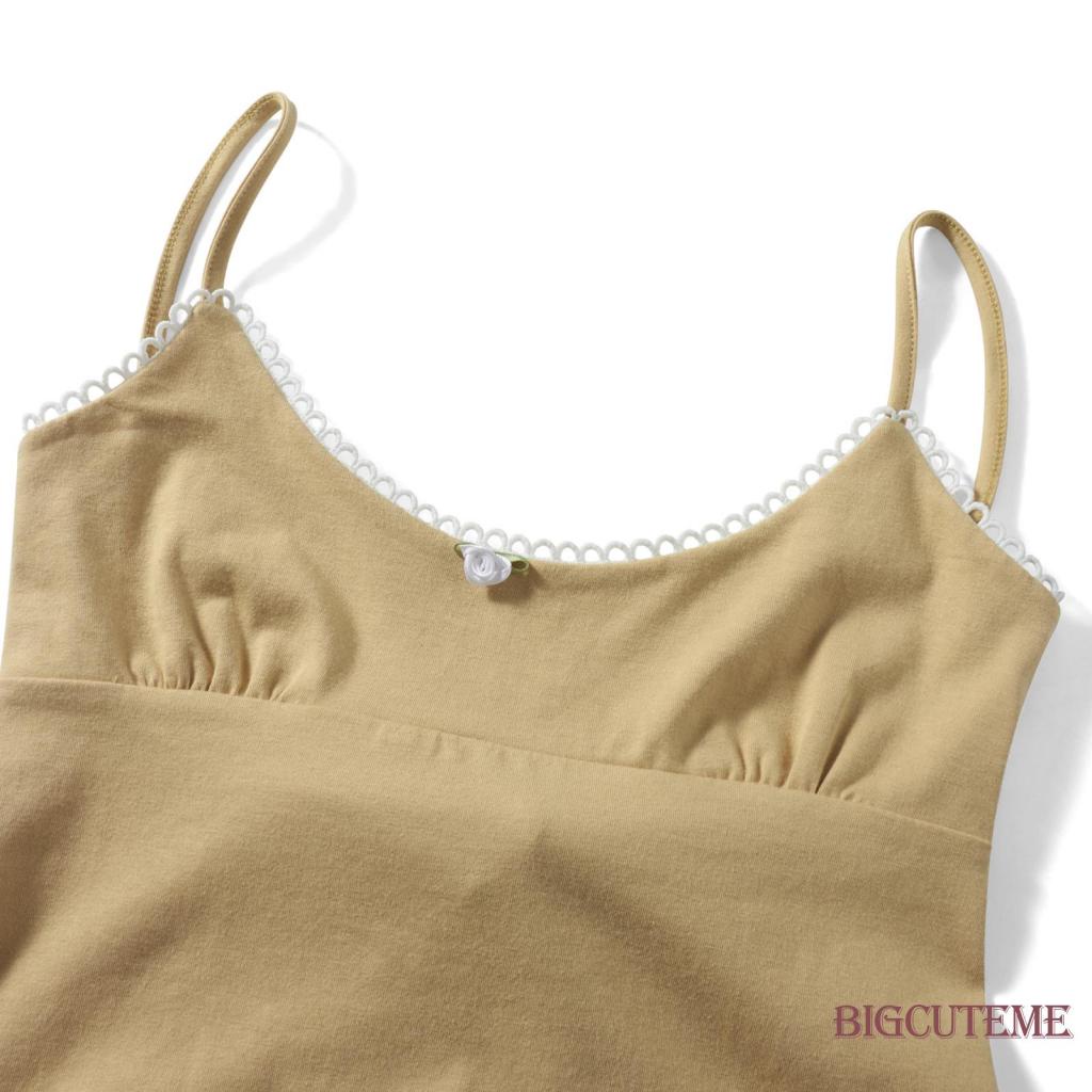 Áo Croptop Hai Dây Sát Nách Hở Lưng Phối Ren Thời Trang Mùa Hè Cho Nữ