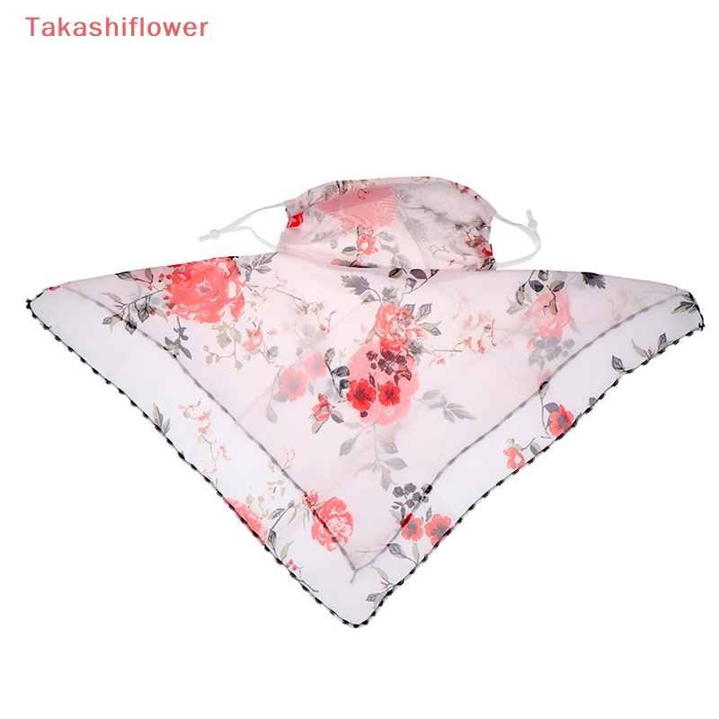 (Takashiflower) Khăn Che Mặt Nạ Lụa Chống Nắng Bảo Vệ Miệng Khi Lái Xe Khẩu Trang Chiffon Che Phủ Mũi Chống Tia UV Khi Đi Ra Ngoài