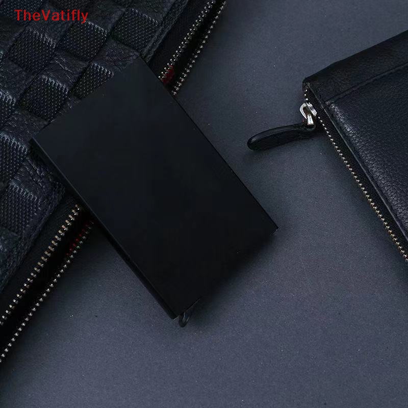 Ví Đựng Thẻ ID / Danh Thiếp Bằng Kim Loại Nhôm Mỏng Chống Trộm Cho Nam Và Nữ